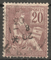 FRANCE 1902 Timbre Mouchon 20c Michel-# 104 O = 13 € - Oblitérés