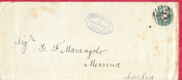 GRAN BRETAGNA - INTERO BUSTA FORMATO COMMERCIALE DA 1/2 P. (MICHEL U15b) PER MESSINA - Stamped Stationery, Airletters & Aerogrammes