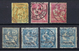 FRANCE Levant Ca.1881-1910: Lot D'obl. Avec B à TB Obl. CAD "Smyrne (Turquie)" - Used Stamps