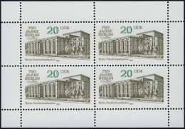 3078 Friedrichstadtpalast-Kleinbogen Berlin 4x 20 Pf 1987, ** Postfrisch - Unused Stamps