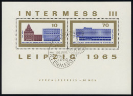 Block 23 INTERMESS III 10+70 Pf. ESSt Leipzig 4.9.1965 - Usados