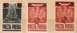 Poland 1945 Mi 408 - 409b, Overprint - New Price. Variety 1.50. Eagle  MNH - Unused Stamps