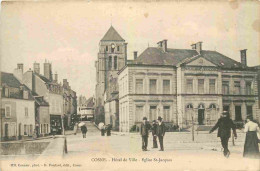 58 - Cosne Cours Sur Loire - Hotel De Ville Et Eglise St Jacques - Animée - CPA - Voir Scans Recto-Verso - Cosne Cours Sur Loire