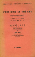 Versions Et Thèmes D'entrainement Anglais Classes De 2ème Et 1ère (1954) De Jean Rey - 12-18 Años