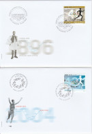 Suisse CIO JO Athènes 2004 2 FDC 's Emission Commune Jeux Olympiques Switzerland IOC Olympics Athens 2004 Joint Issue - Summer 2004: Athens