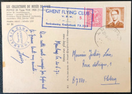 Belgique, Divers Sur Carte, Cachet TOURNAI AIR CLUB + Griffe GHENT FLYING CLUB - (A1476) - Autres & Non Classés