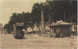 FR66 PERPIGNAN - DF 34 - Colorisée - Gare Des Tramways - Ligne De CANET - Animée - Belle - Perpignan