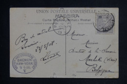 FUNCHAL  - Carte Postale Pour La Belgique En 1908 Avec Cachet Maritime Allemand  - L 152716 - Funchal