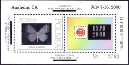 POLAND - EXPO - BUTTERFLIES - EXHIBITION In Anaheim CA - **MNH - 2000  -EXTRA RARE - Ologrammi