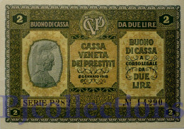 ITALIA - ITALY 2 LIRE 1918 PICK M5 AU/UNC - Biglietto Consorziale