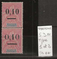 1902 MNH Madagaskar Yvert 53-I + 53-II - Ungebraucht