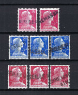 FRANCE Ca.1950-59: Lot D'obl. Avec Oblitérations Linéaires - Gebraucht