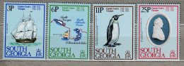 SOUTH GEORGIA 1979 Captain Cook Ship Penguin Map MNH/MVLH(**/*) Mi 74/77 #Fauna682 - Géorgie Du Sud