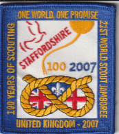 SCOUTING UK  --  21st WORLD SCOUT JAMBOREE  --  2007 --  STAFFORDSHIRE  --  SCOUT, SCOUTISME, JAMBOREE  -- OLD PATCH  -- - Scoutisme