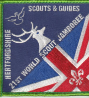 SCOUTING UK  --  21st WORLD SCOUT JAMBOREE  --  2007  --  HERTFORDSHIRE --  SCOUT, SCOUTISME, JAMBOREE  -- OLD PATCH  -- - Pfadfinder-Bewegung