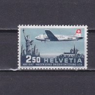 SWITZERLAND 1947, Sc #C42, First Swissair Flight Geneve - New York, MH - Ongebruikt