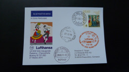 Premier Vol First Flight Vatican To Frankfurt Via Palermo Boeing 737 Lufthansa 2011 - Lettres & Documents