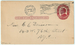 Belle-Époque One Cent Postcard Grand Central Station New York Jan. 20 1912 - 1901-20