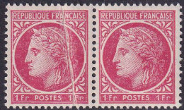 France Variétés  N°676 Impression Sur Raccord Tenant à Normal Qualité:** Cote: - Varieties: 1945-49 Mint/hinged