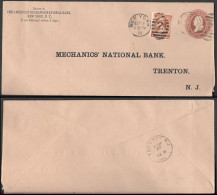 USA New York Uprated 2c Postal Stationery Cover Mailed 1885. The American Exchange National Bank - Briefe U. Dokumente