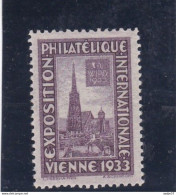 Austria, Cinderella WIPA.1933, International Philatelic Exhibition, Vienna, Small Size Poster Stamp, MNH** - Unused Stamps