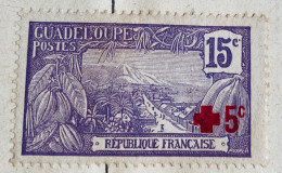 GUADELOUPE - 1915-17 Semi-postal Scott B2 15c Sur 5c Violet "Port à Basse-Terre" - DÉFAUTS - Neufs