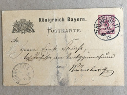 Deutschland Bavaria Bayern Stationery Entier Postal Ganzsachen 5 Pfennig Bayreuth Poem Poetry Nurnberg - Postal  Stationery