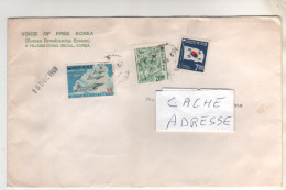 3 Timbres " Avions Militaires ; Plante ; Drapeau " Sur Lettre Cover , Mail Du ??/7/69 - Korea, South