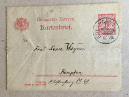 Deutschland Germany - Bayern Bavaria 1898 Kempten 10 Pfenning Stationery Ganzsachen Entier Postal Letter Brief - Lettres & Documents