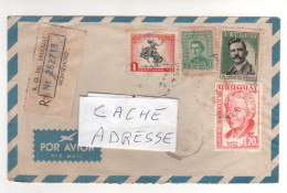 4 Timbres Sur Lettre Recommandée , Registered  Cover , Mail De 1959 - Uruguay