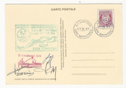 Carte - 1982 Mission Iles Lofoten - Norvège - Carte Signée - Programmi Di Ricerca