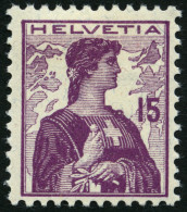 SCHWEIZ BUNDESPOST 116 *, 1909, 15 C. Violettpurpur, Falzreste, Pracht, Mi. 33.- - Ungebraucht