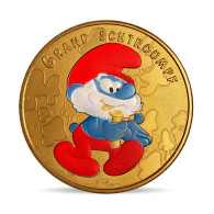 France Coin Medal 2021 Papa Smurf The Smurfs Colored Nordic Gold Cartoon 01856 - Herdenking