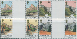 Alderney 1986 SGA28-A31 Forts Gutter Pairs Set MNH - Alderney