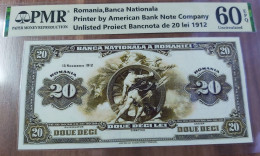 Copy Of The Romanian  20 Lei 1912  Banknote Project On Paper With Watermark And UV - Roemenië