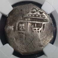 Spain 4 Reales COB 13.52 Gr Philip III 1598 - 1621 NGC VG DETAILS - First Minting