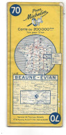 CARTE ROUTIERE MICHELIN FRANCE REF 70 BEAUNE EVIAN - Strassenkarten