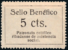 Lugo - Guerra Civil - Em. Local Nacional - Ribadeo - Allepuz * 1 - "5 Cts. Sello Benéfico" - Nationalistische Ausgaben