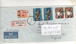 5 Timbres  " Poisson , Anatomie , Fleur : Coton ? " Sur Lettre Recommandée , Registered Cover , Mail Du 28/04/82 - Storia Postale