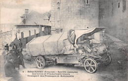 ROQUEFORT (Aveyron) - Transport Fromages En Automobile - SA Caves Et Producteurs Réunis, Cachet Gin Plombières (2 Scans) - Roquefort