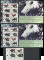 Indonesia:Unused Stamps Sheet And Overprinted Sheet And Stamps Serie Rhinoceroses, WWF, 1996, MNH, Corner - Nuovi