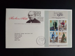 GROSSBRITANNIEN BLOCK 2 FDC LONDON 1980 TODESTAG Von ROWLAND HILL 1979 - 1971-1980 Decimal Issues