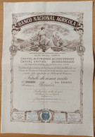 Portugal , 1921 , Banco Nacional Agricola Shareholding , Título De 1 Acção De 100$00 - A - C