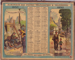 ALMANACH  DOUBLE DES  PTT  1950 ,,,LES PETITS METIERS DES RUES,,,2 Feuillets DORDOGNE  Tres  JOLI - Grand Format : 1941-60