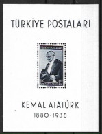 TURKEY 1939 KEMAL ATATURK MH - Hojas Bloque