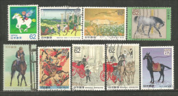 A04 -68 Japon 9 Cheval Chevaux Horse Pferd Paard Different Stamp Collection Timbres - Lots & Serien