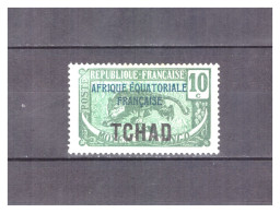 TCHAD  .    N °  23  A     . 10    C    SURCHARGE    BLEUE     NEUF  *   . SUPERBE . - Ungebraucht