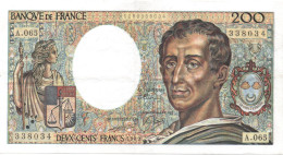 France- Montesquieu - 200 Frs  De 1989 ( A.065 )  Cat Fayette N° 70  - Bon état - 200 F 1981-1994 ''Montesquieu''
