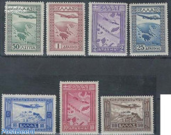 Greece 1933 Airmail 7v, Unused (hinged), Transport - Various - Aircraft & Aviation - Maps - Ongebruikt