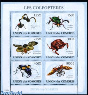 Comoros 2009 Beetles 6v M/s, Mint NH, Nature - Insects - Comoros